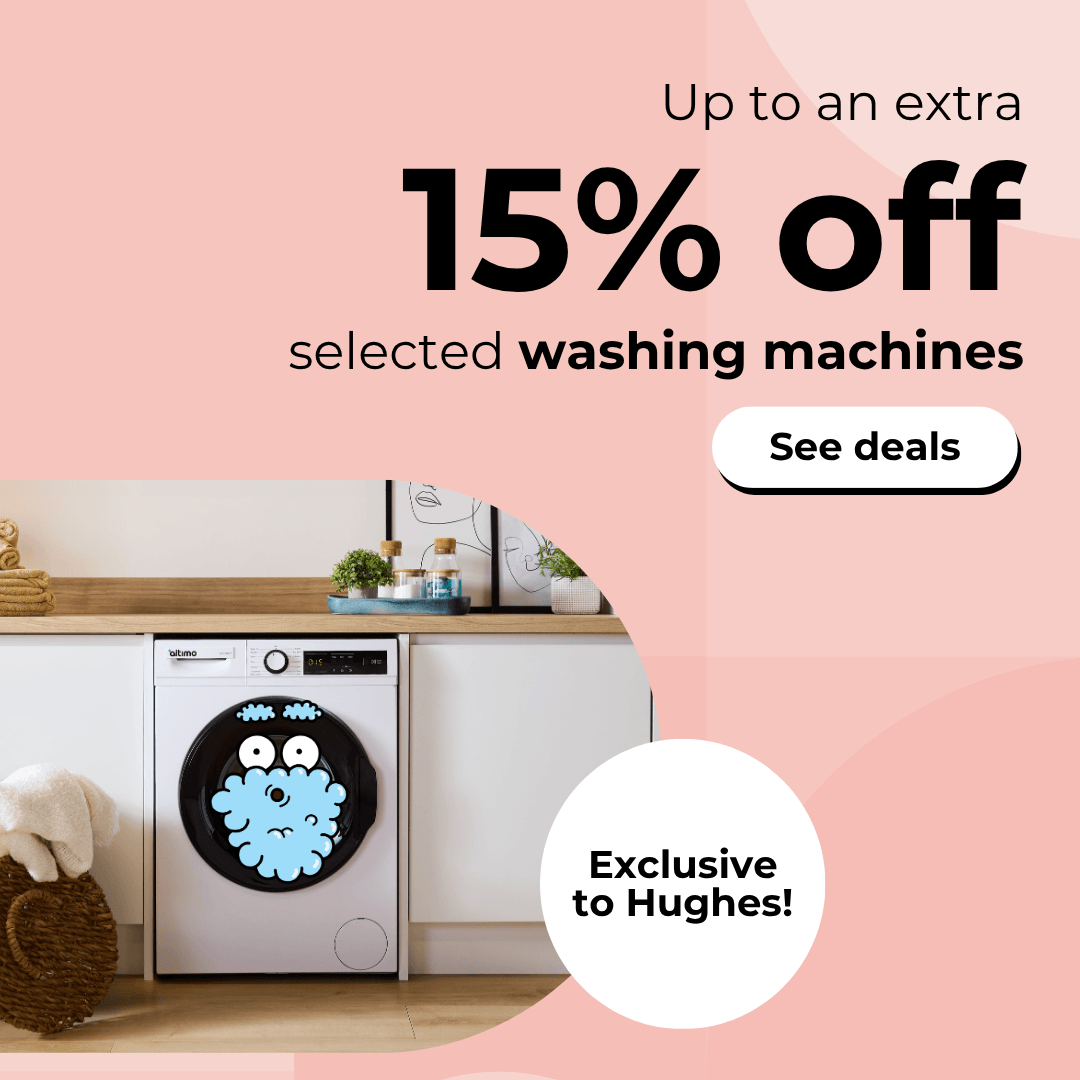 Up to an extra 15% off selected washing machines